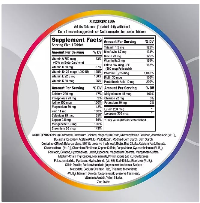 TH Silver Multivitamin for Adults 50+, Multimineral Supplement (325 ct.) with TAHA Sticker