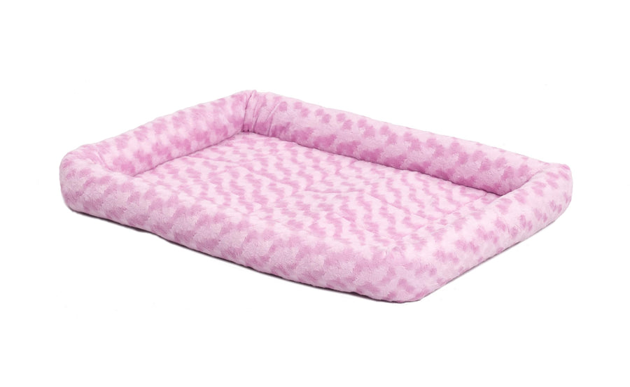 Bolster Dog Bed 30L- Inch Pink Dog Bed or Cat Bed w/Comfortable Bolster | Ideal for Medium Dog Breeds & Fits a 30-Inch Dog Crate | Easy Maintenance Machine Wash & Dry