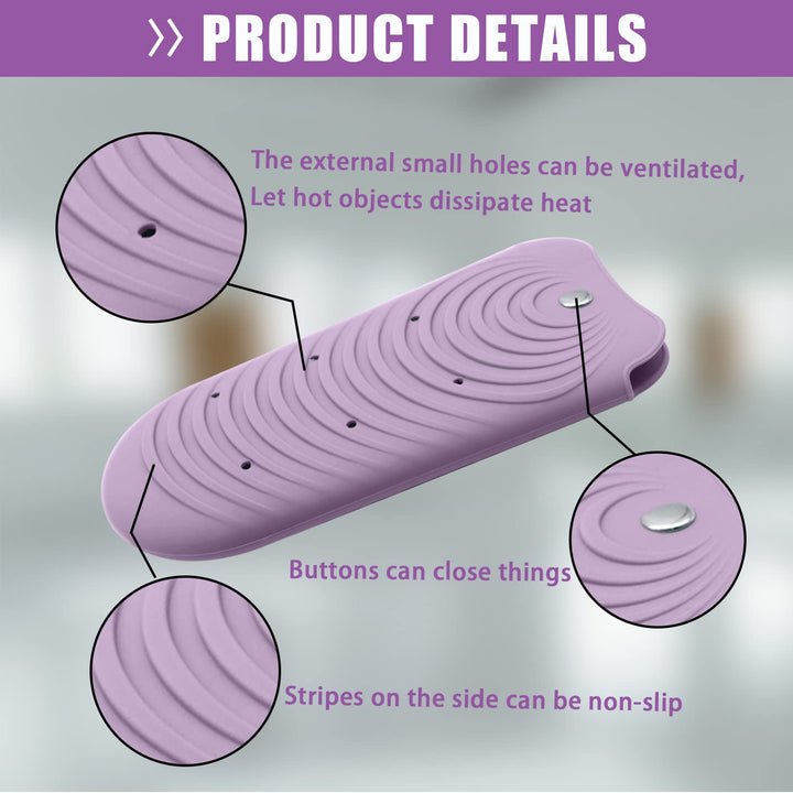 Heat Resistant Silicone Mat Pouch for Hair Styling Tools, Curling &amp; Flat Irons Non-Slip Travel Cover, Small Portable Straightener Pad for Curler Wands Storage, Hot Waver (Purple)