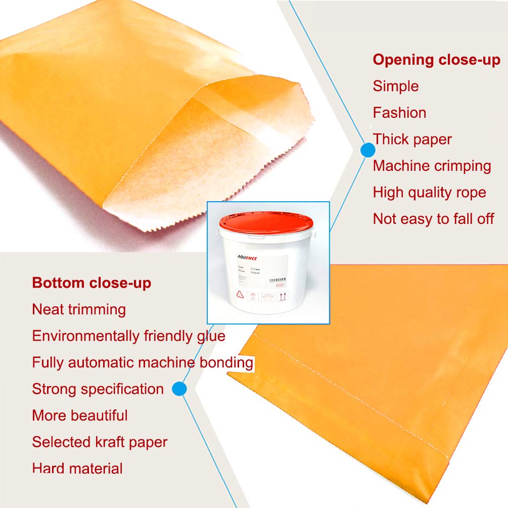 AZOWA 100 CT Small Paper Treat Sacks Orange 5 x 7 in Ca