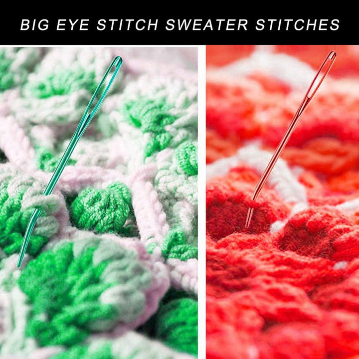 8Pcs Aluminum Tapestry Needle,Large Eyes Blunt Yarn Nee