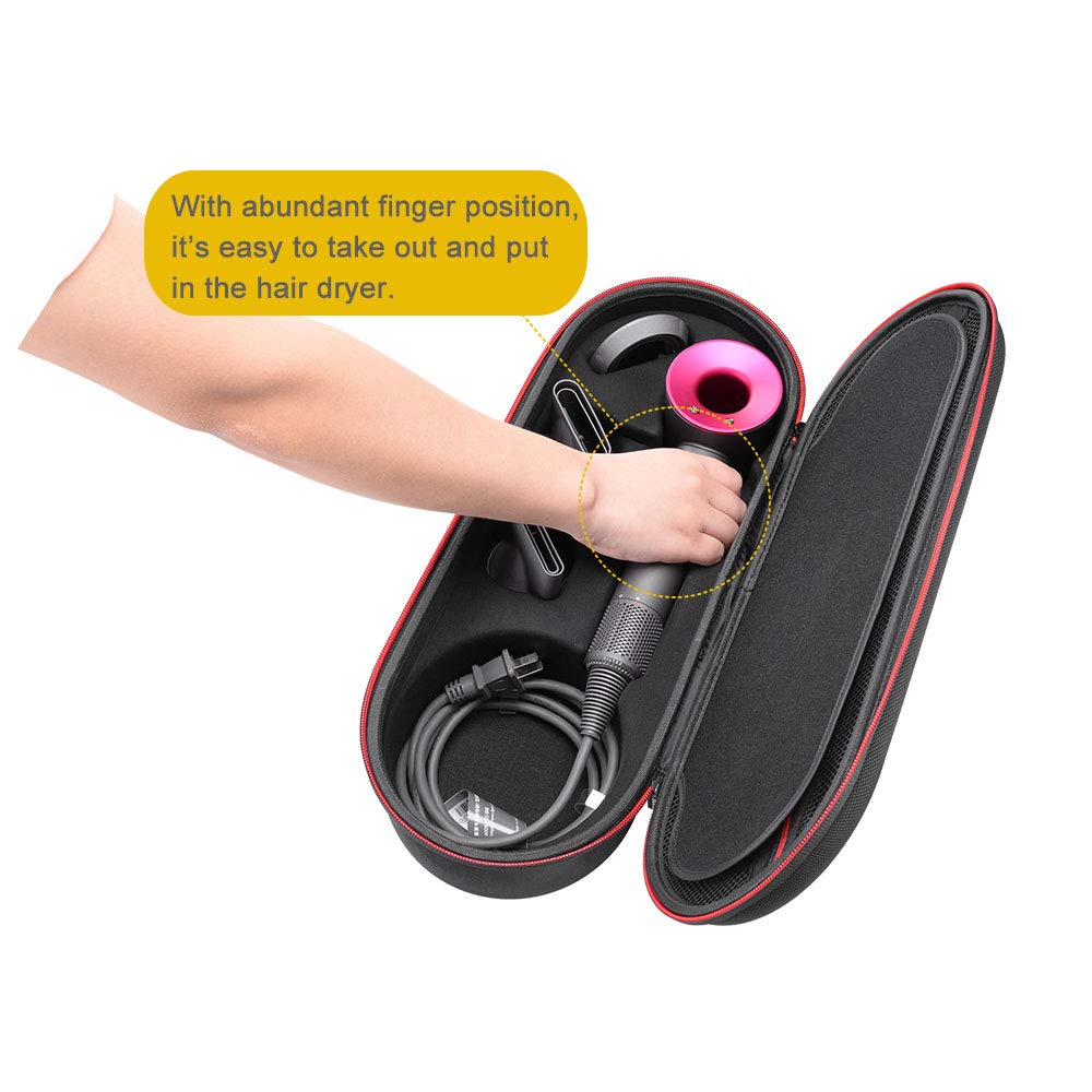 Hard Case for Dyson Supersonic Hair Dryer, Portable Travel Storage Bag for HD15 HD08 HD07 HD03 HD01 - Fits Complete Supersonic Accessories (Pink)