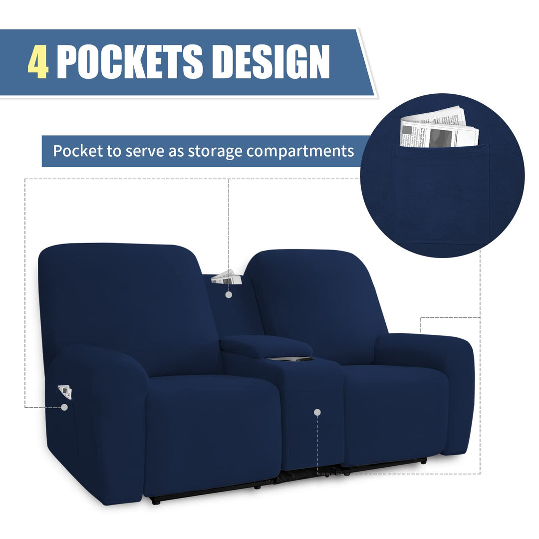 Easy-Going Stretch Recliner Loveseat Cover with Center 