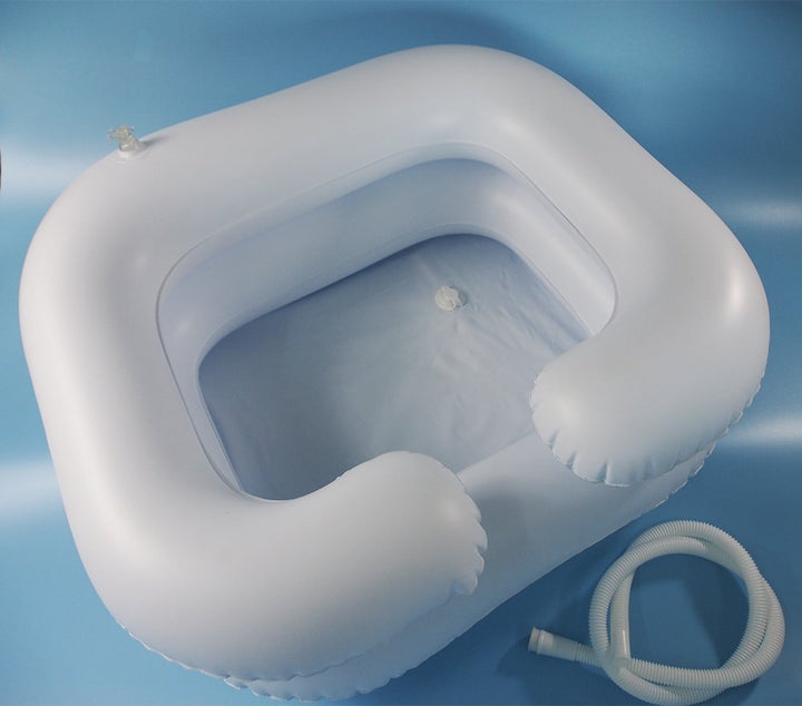 Portable Bedside Hair Washing Basin for Sink at Home Inflatable Shampoo Basin for Bedridden Disabled Elderly Handicap Easy and Comfortable to Use at Bedside
