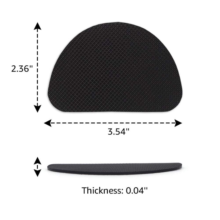Non-Skid Pads for Shoes Noise Reduction Self-Adhesive Slip Resistant Sole Stick Protector Pack of 8 (Black)
