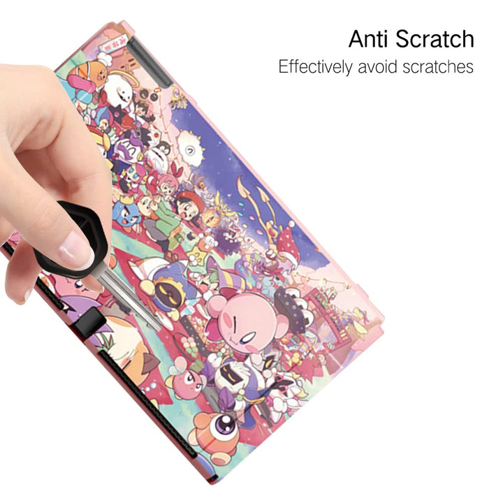 Cute Protective Case Compatible with Nintendo Switch OLED, Kawaii Soft Slim Cover, Hard Shell Dockable Case for NS Console and Joy-Con Controllers - Shock-Absorption Anti-Scratch, KB