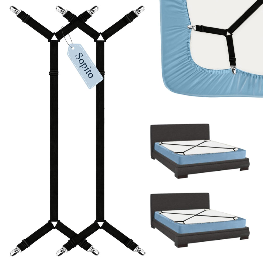 Sopito Sheet Suspenders, Adjustable Sheet Straps Fasten