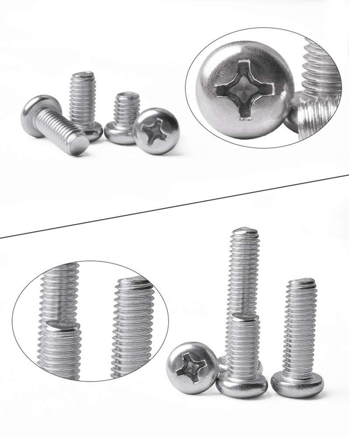 280Pcs #4-40 UNC Stainless Steel Phillips Pan Head Machine Screws Nuts Assortment Kit- #4-40x 3/16 1/4 5/16 3/8 1/2 5/8 3/4 7/8 1