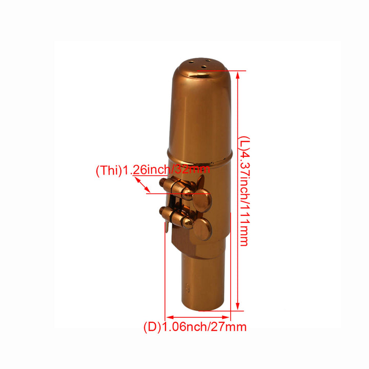 Yibuy Rose Gold B Flat Tenor Saxophone Sax Mouthpiece w