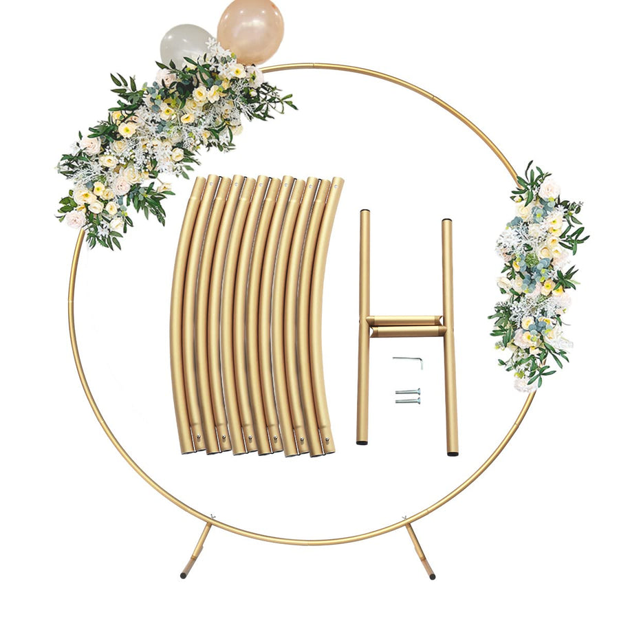 Round Golden Metal Balloon Arch Kit (6.7FT), Wedding Ci
