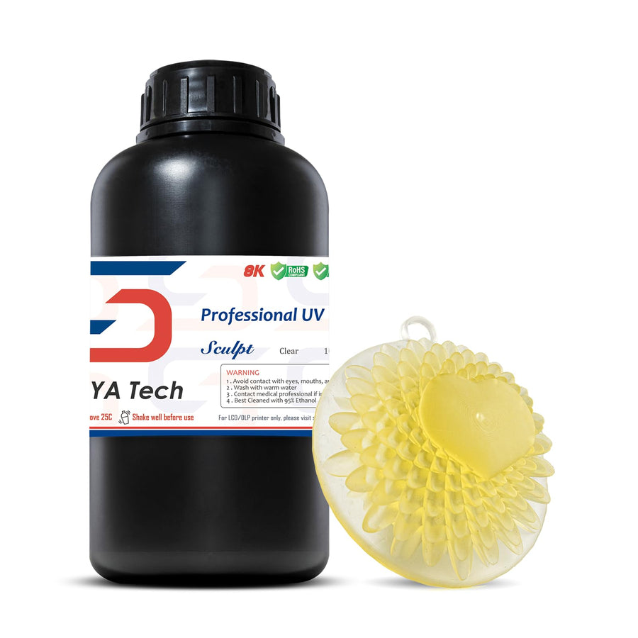 Sculpt High-Temp Resistant 3D Printer Resin - Up to 180C, High Precision, Compatible with 8K DLP/LCD Printers for Engineering, Jewelry, & Industrial Applications (Clear, 1kg)