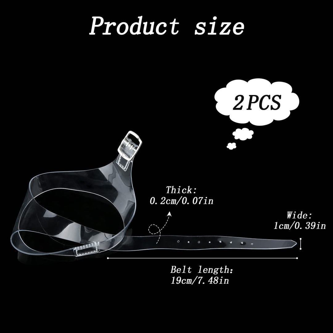 2 Pairs Invisible High Heel Shoe Straps, Detachable Shoe Straps for Heels Elastic Transparent Shoe Straps Suitable for Loose High Heels Nice to Skin
