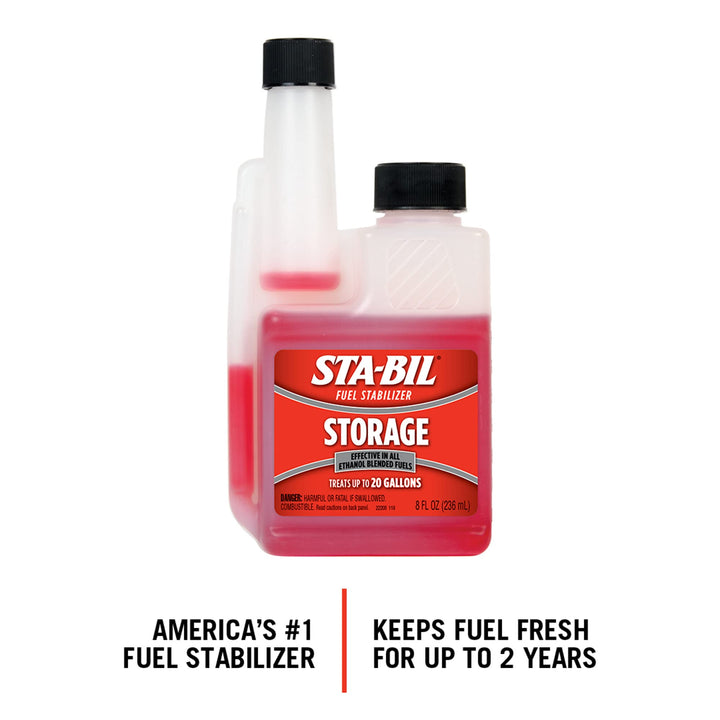 Storage Fuel Stabilizer - Keeps Fuel Fresh for 24 Months - Prevents Corrosion - Gasoline Treatment that Protects Fuel System - Fuel Saver - Treats 20 Gallons - 8 Fl. Oz. (22211)