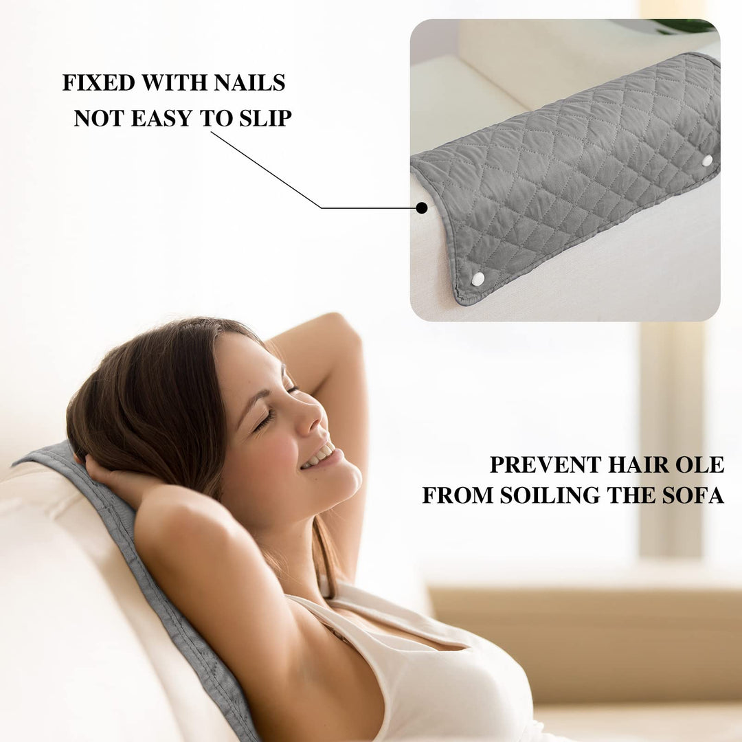 3 Pieces Recliner Headrest Protector Headrest Cover for Recliner Chair Sofa Headrest Covers Couch Headrest Protector Recliner Chair Head Protector Cover for Sofa Furniture Protectors (light gray)