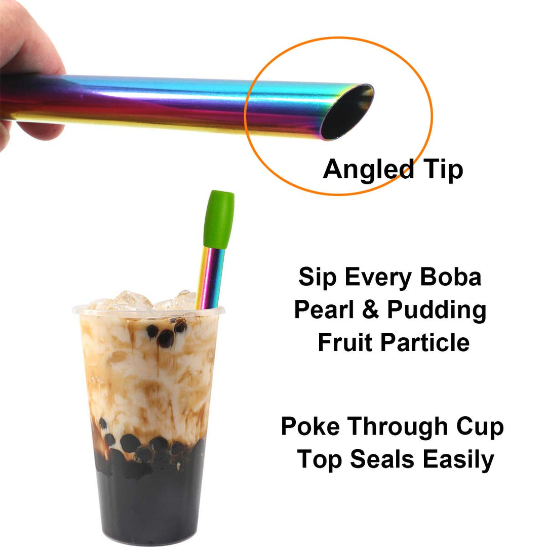 Reusable Boba Straws Smoothie Straws Metal Stainless St