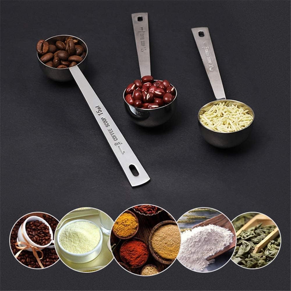 Stainless Steel 1 Tablespoon Measuring Coffee Scoop Spoon, Set of 3