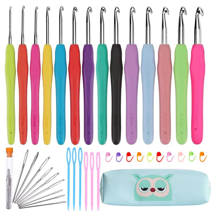 Crochet Hooks Set,10mm 9mm 8mm 7mm 6.5mm Crochet Hook,Large Crochet Hooks,Big Crochet Hooks Size K L M N