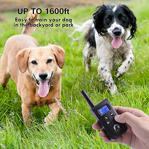 Vibrating Dog Collar, No Shock Dog Training Collar 2 Dogs, Deaf Dog Collars w/2 Receivers, Rechargeable &amp; Waterproof, Up to 1600Ft Remote Range