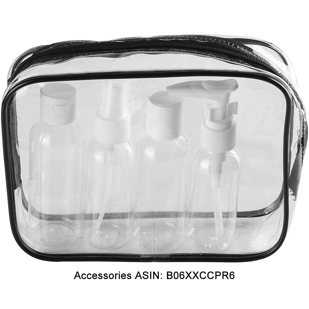 Clear Carry-On Travel Toiletry Bag, TSA Approved 3-1-1 Airline, 1 Quart Sized with Zipper for Men and Women