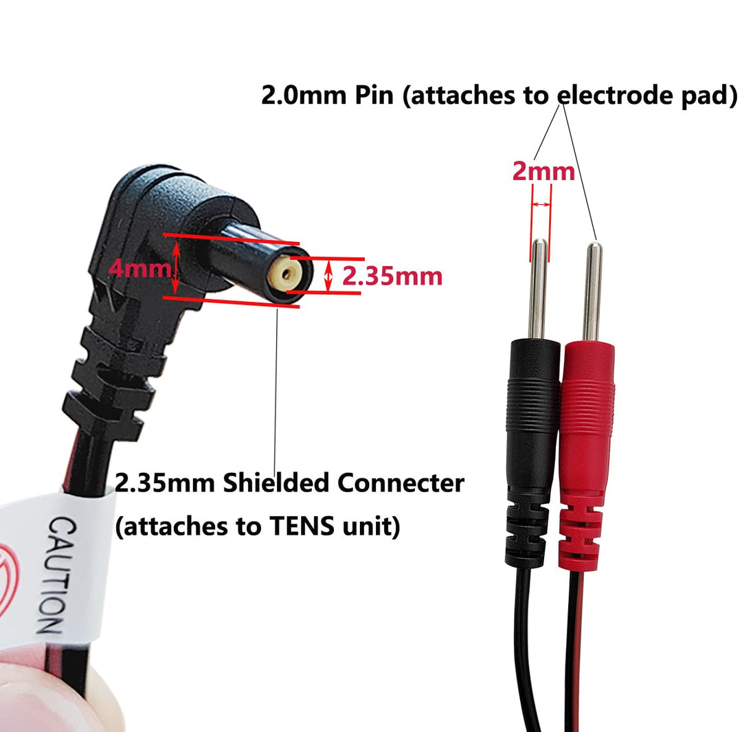 2Pcs/pack Replacement Electrode Lead Wires Connect Cables Pin 2mm For TENS Electronic Therapy Machines