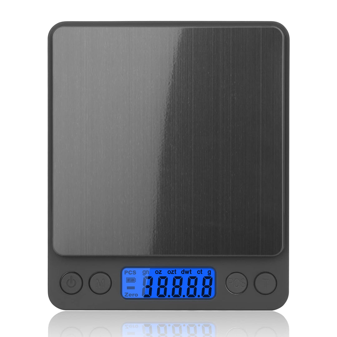 Gram Scale, Mafiti Kitchen Scale Digital Weight Mini Grams Jewelry Scale 3000gx0.5g with LCD Display Stainless Steel for Cooking Baking Jewelry Weight Postal (Battery no Include) 1Pack (Silver)
