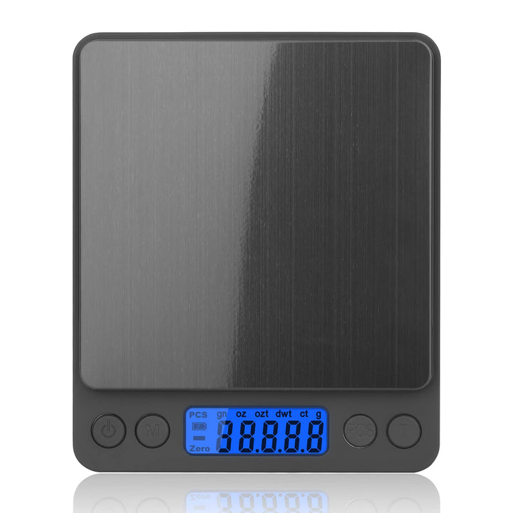 Gram Scale, Mafiti Kitchen Scale Digital Weight Mini Grams Jewelry Scale 3000gx0.5g with LCD Display Stainless Steel for Cooking Baking Jewelry Weight Postal (Battery no Include) 1Pack (Silver)