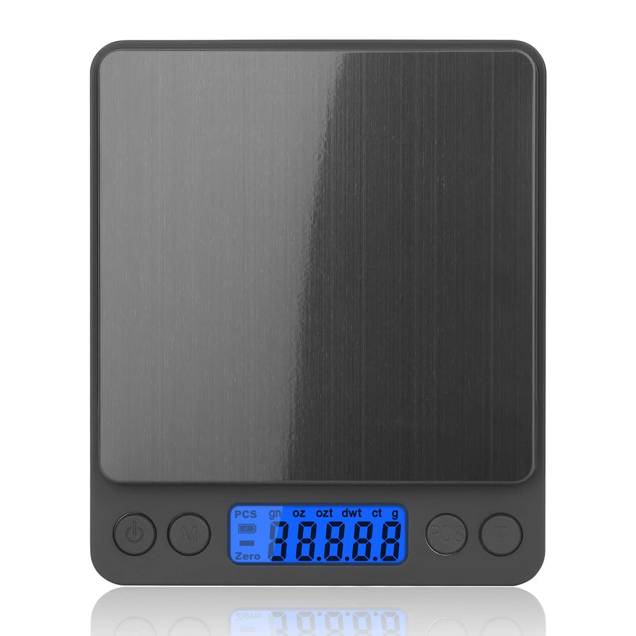 Gram Scale, Mafiti Kitchen Scale Digital Weight Mini Grams Jewelry Scale 3000gx0.5g with LCD Display Stainless Steel for Cooking Baking Jewelry Weight Postal (Battery no Include) 1Pack (Silver)