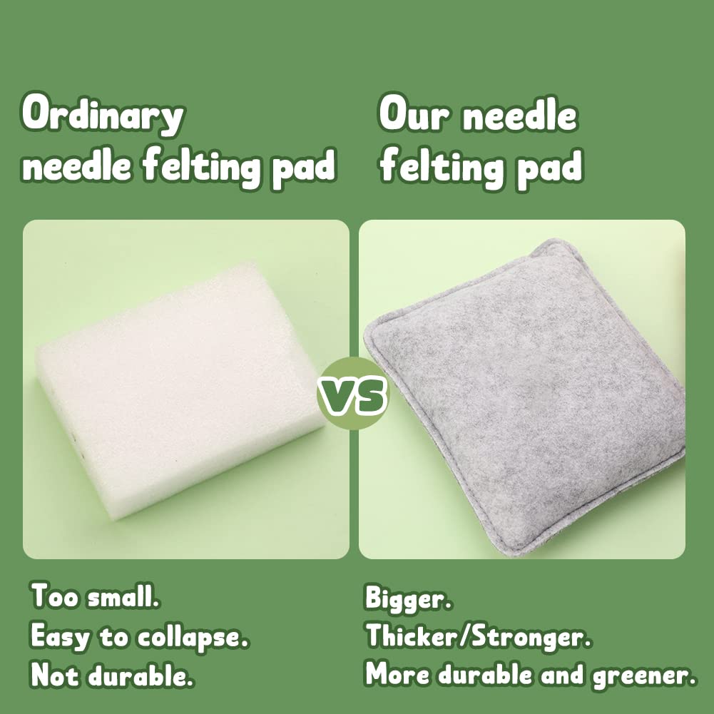 Needle Felting Starter Kit with Exquisite Green Storage Bag, Wool Roving 50 Colors Set, Felting Tools Kit for Felted Animal Needle Felting Supplies