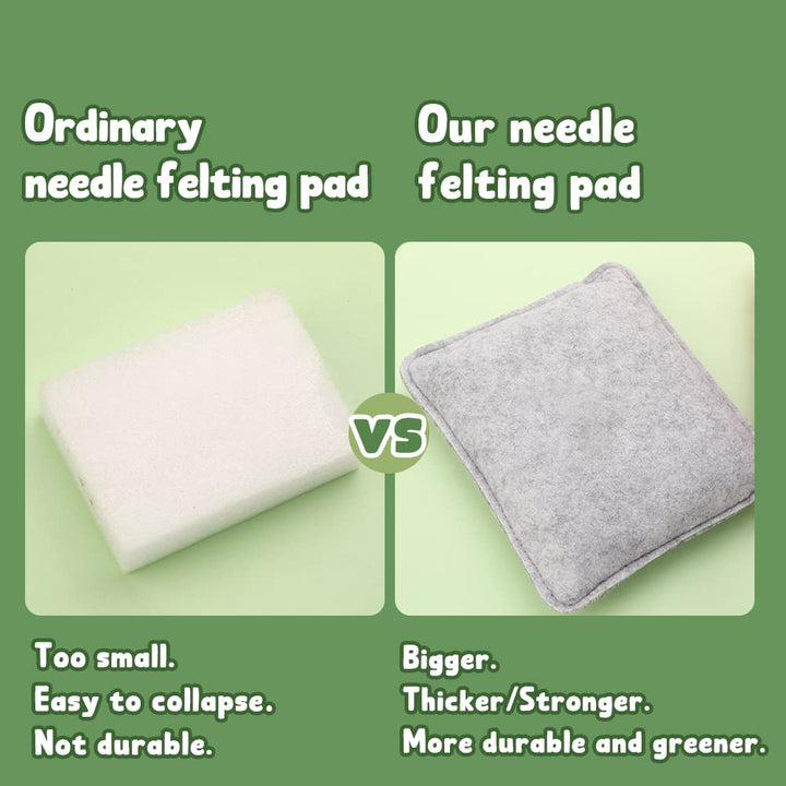 Needle Felting Starter Kit with Exquisite Green Storage Bag, Wool Roving 50 Colors Set, Felting Tools Kit for Felted Animal Needle Felting Supplies