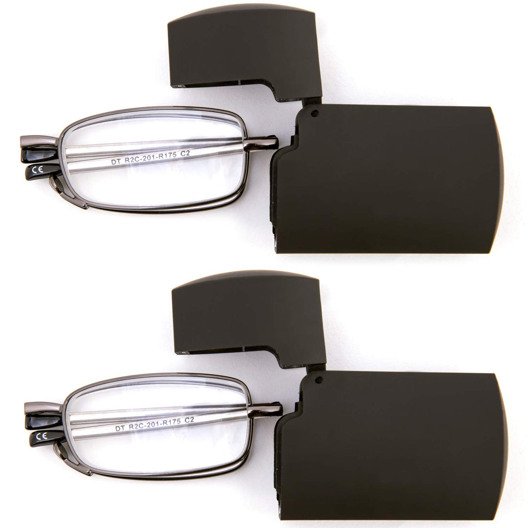 DOUBLETAKE Reading Glasses - 2 Pairs Folding Readers In