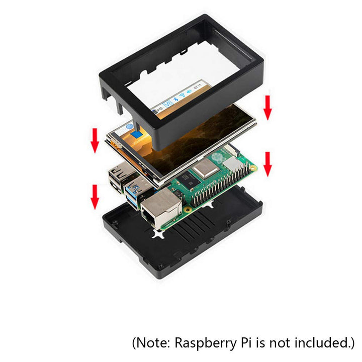 3.5 inch TFT Touch Screen Module 320x480 Resolution LCD Display Compatible with Raspberry Pi 4B/3B/3B+ with Touch Pen ABS Case and Cooling Fan Compatible with Raspberry Pi 4B