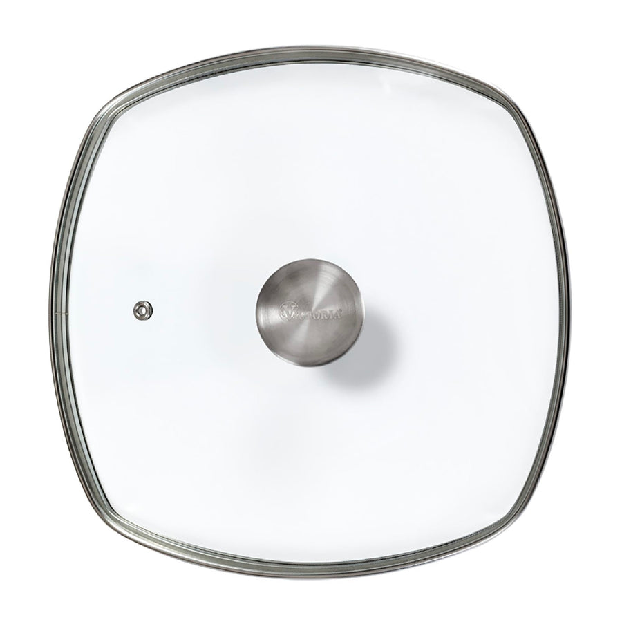 Square 10-Inch Glass Lid for Cast Iron Skillet or Pan, Custom Made for Only Brand, Diameter 9.7-Inch
