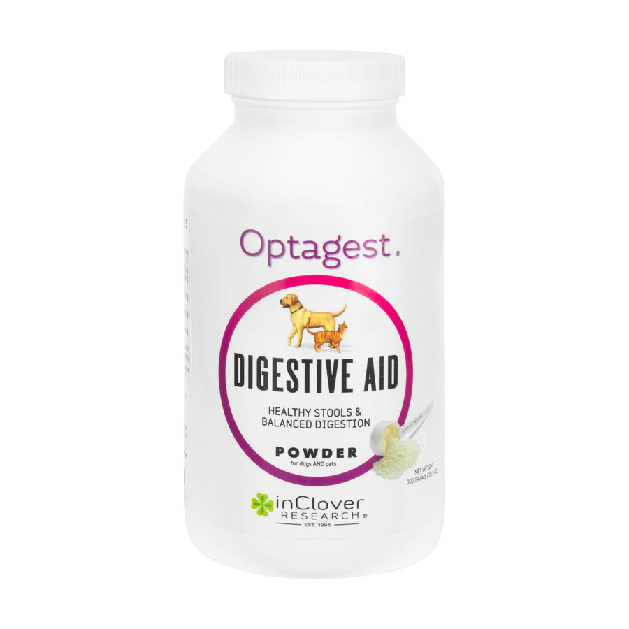 InClover Optagest Natural Digestive Aid, Organic Prebiotics & Enzymes Supplement Powder for Dogs and Cats - Promotes Healthy Stools, Less Gas, Optimal Nutrient Absorption, Intestinal Balance, 10.5oz