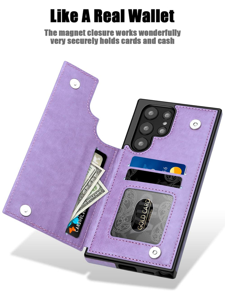 MMHUO for Samsung S22 Ultra Case with Card Holder,Flowe
