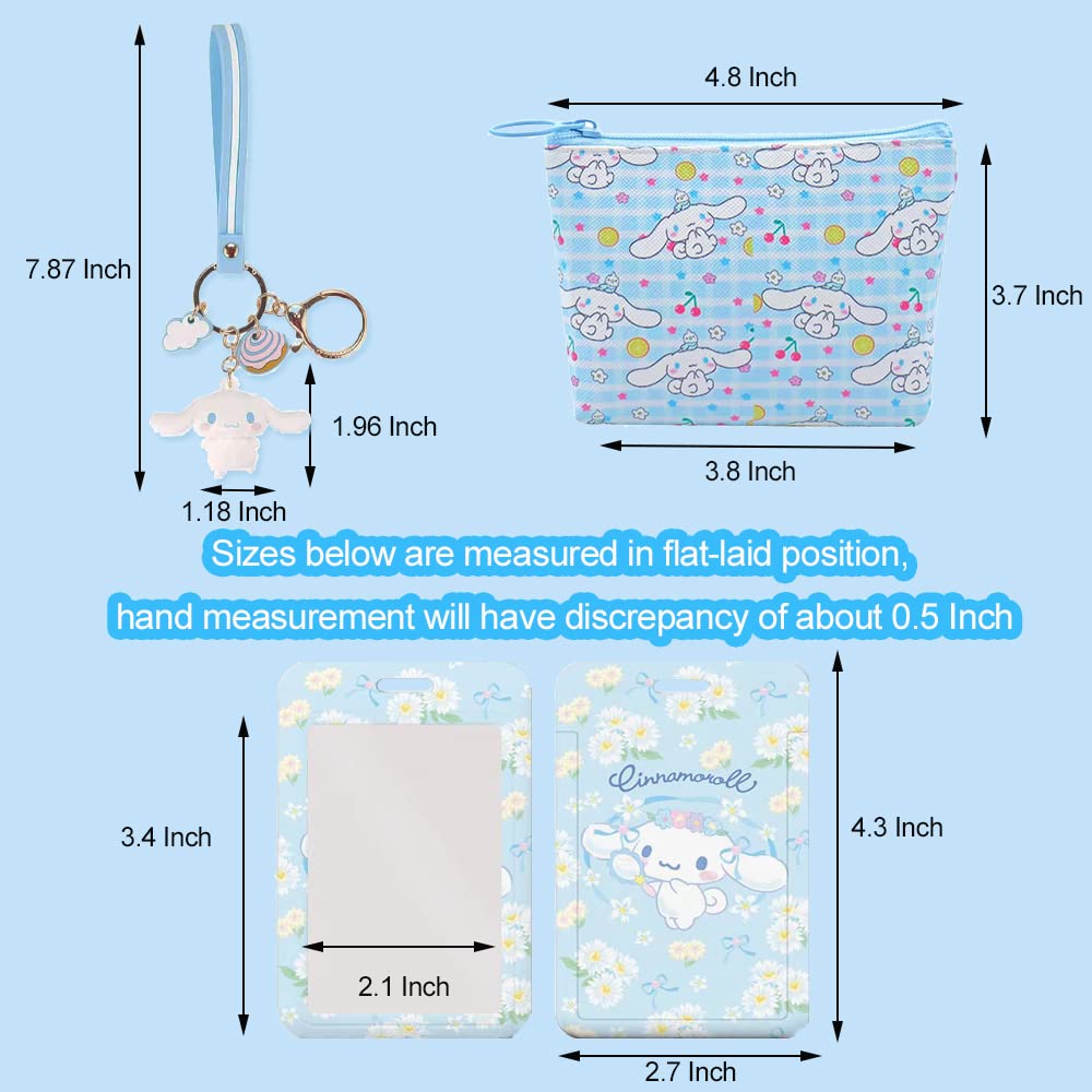 Cartoon Gift Set for Girl Women-Kaychain,ID Card Holder,Coin Purse