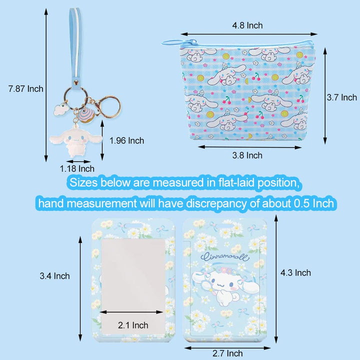Cartoon Gift Set for Girl Women-Kaychain,ID Card Holder,Coin Purse