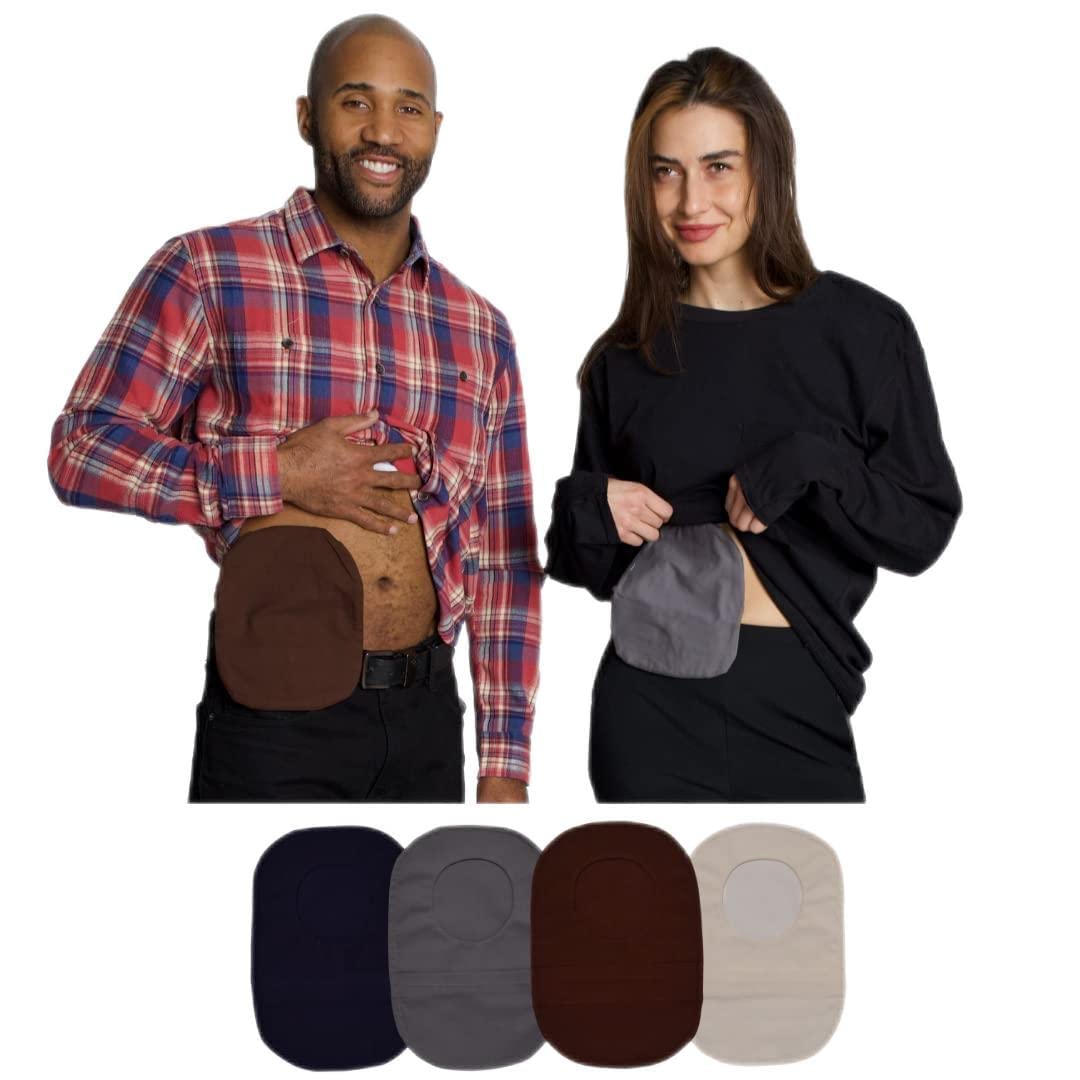 Inspired Comforts Ostomy Bag Cover - 4 Pack Regular (Offwhite, Grey, Navy, Brown)