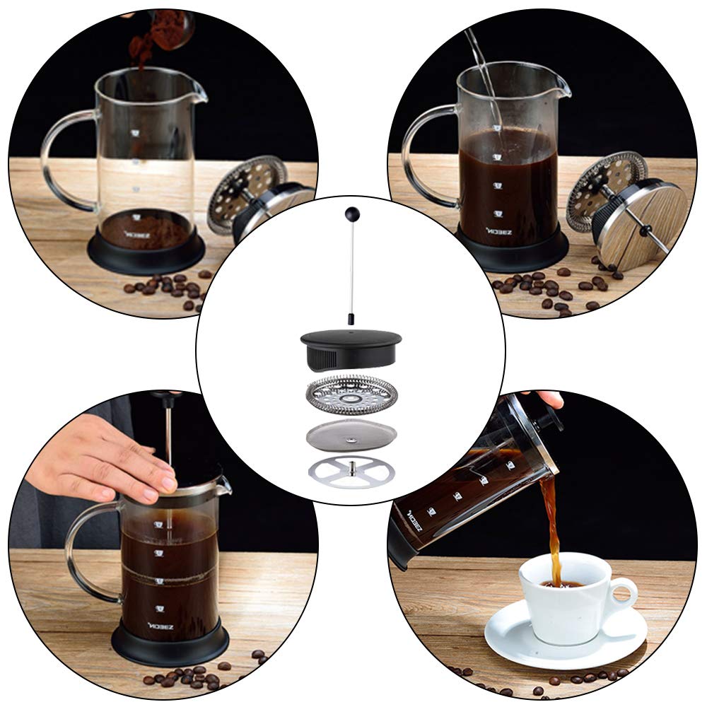 4 Pack French Press Replacement Filter Screen, 4 Inch Stainless Steel Mesh Replacements for 1000 ml / 34 oz / 8 cup French Press