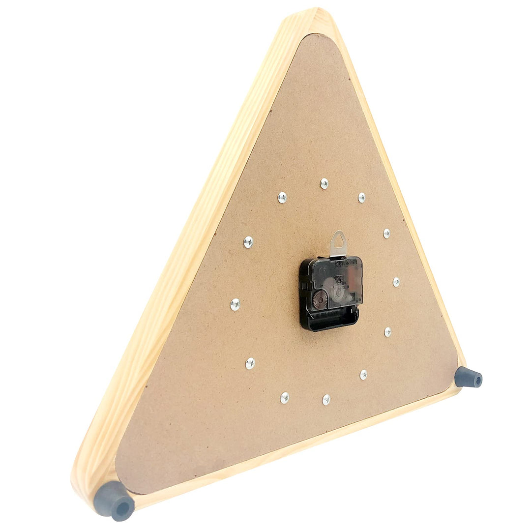 Billiards Pool Ball Clock - 14Inch Triangle Pool Table Cool Wall Clock with Solid Wood Frame,Great for Billiards Room,Pool Room,Game Room,Bar