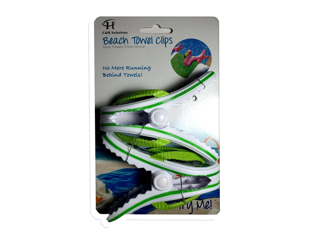 White Toucan Flopes Style Beach Towel Clips Jumbo Size 