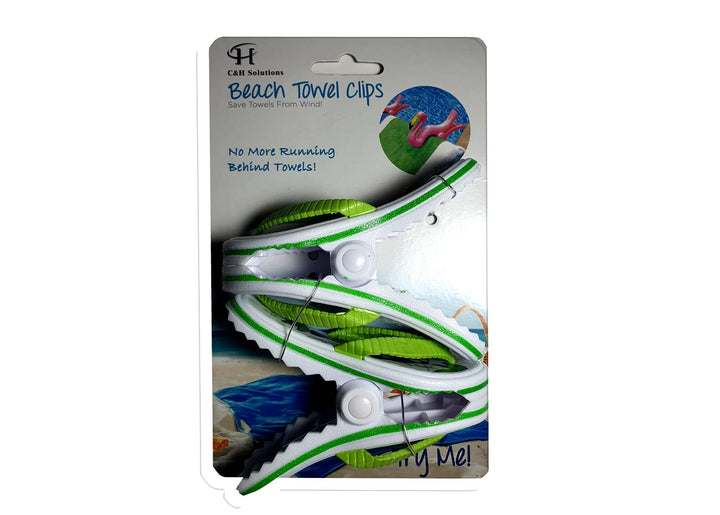 White Toucan Flopes Style Beach Towel Clips Jumbo Size 