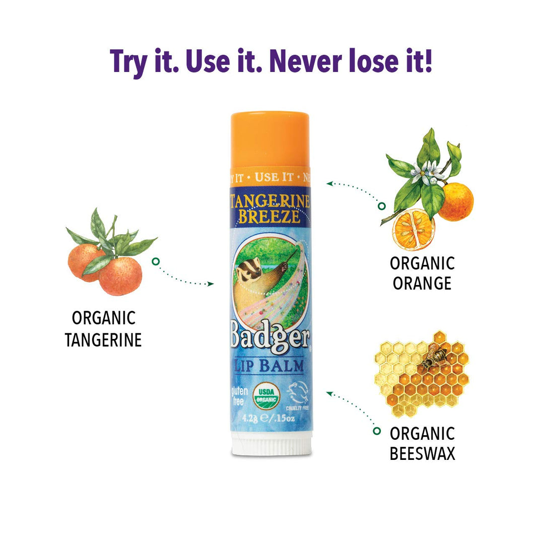 Badger Lip Stick-Tangerine Balm Breeze