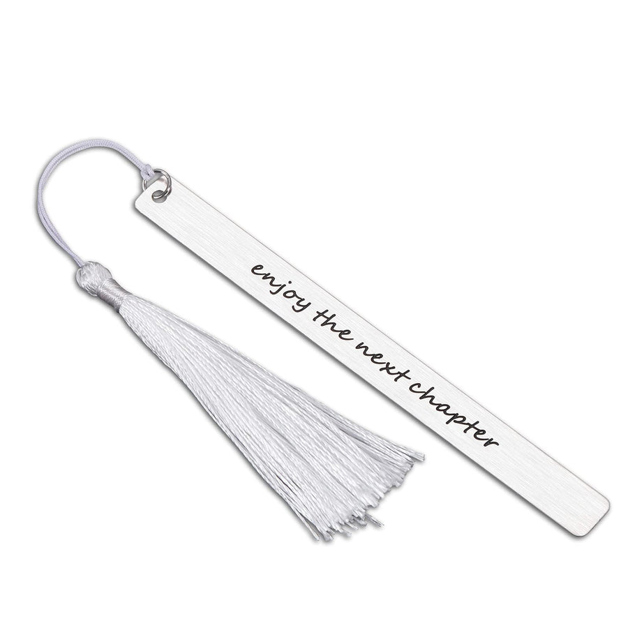 Retirement Gift for Woman Men Senior Night Graduation Gift for Students Enjoy The Next Chapter Bookmarks for Reading Women Inspirational Bookmarks with Tassel for Book Lover Christma Stocking Stuffers