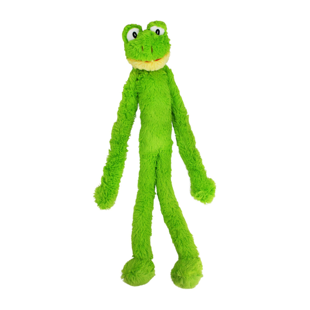 Swingin&#39; Slevin Frog Dog Plush Toy - Squeaky Dog Toy for All Dogs - Extra Soft Plush Dog Toy - Stuffed Animal Dog Toy for Cuddling &amp; Playing - Cute Dog Pet Toy (27”, Green, 5 Squeakers)