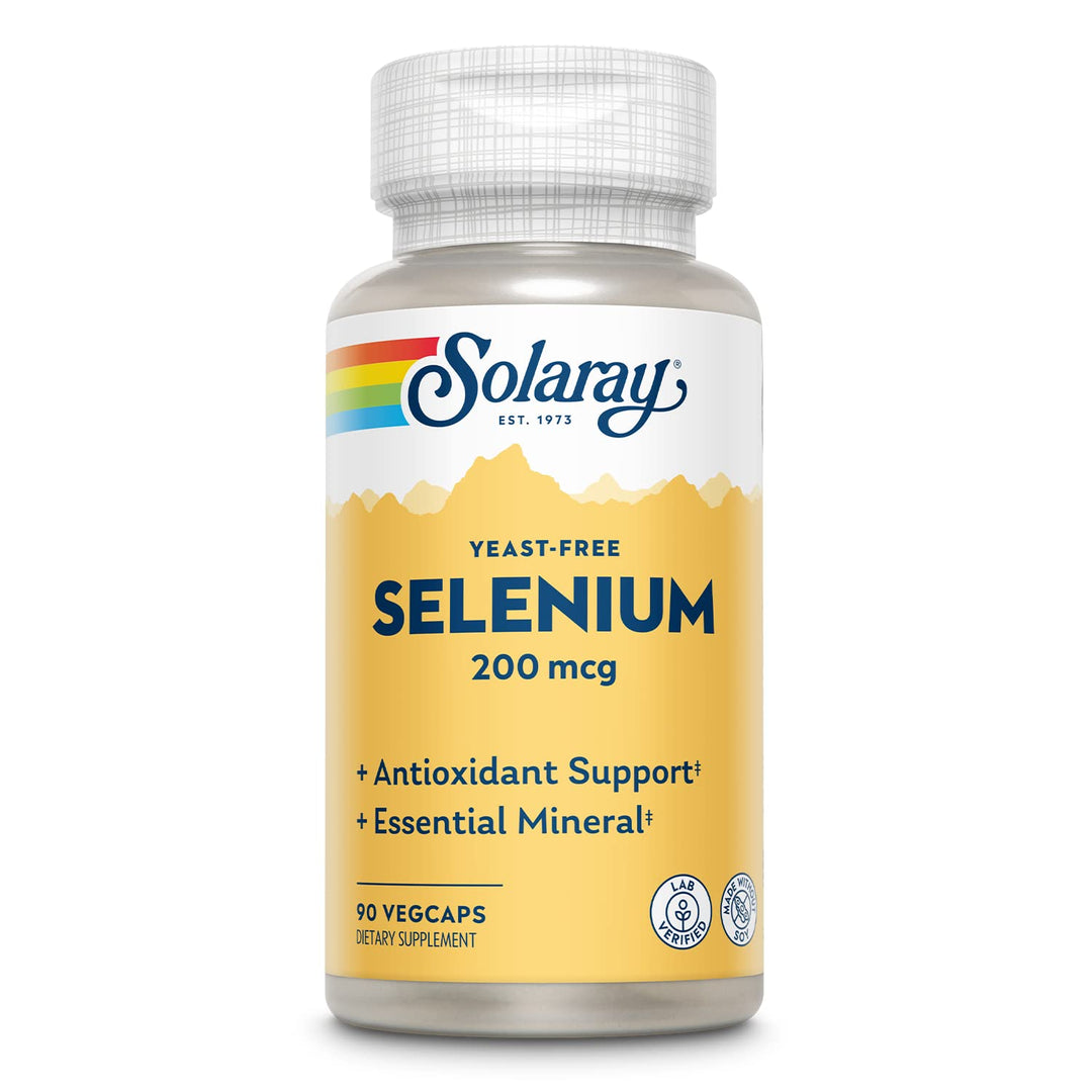 Solaray Yeast Free Selenium 200mcg, Selenium Capsules f