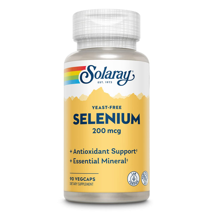 Solaray Yeast Free Selenium 200mcg, Selenium Capsules f