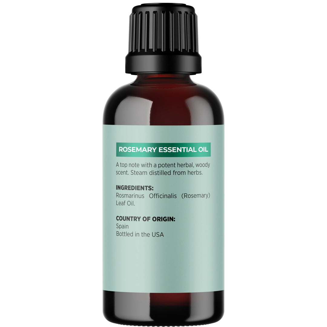 Pure Rosemary Essential Oil for Aromatherapy - Pure Rosemary Oil for Hair Skin and Nails - Refreshing Rosemary Essential Oil for Diffusers Plus Dry Scalp Treatment and Hair Oil for Shine