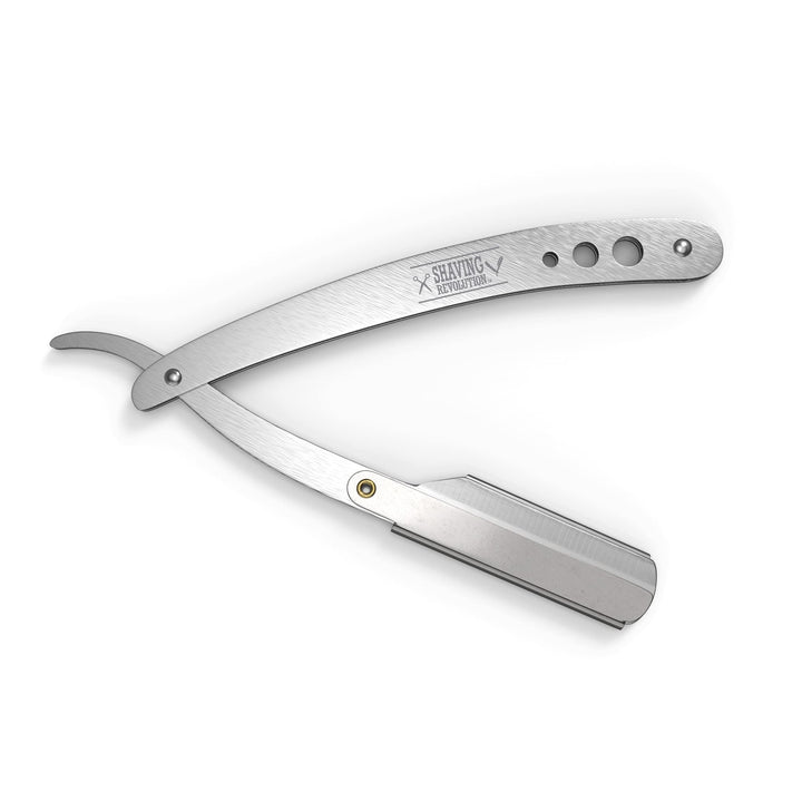 Straight Edge Barber Razor for Close Shaving - Professional Straight Blade Razor for Men with 100 Single Edge Blades- Mens Straight Razor Kit