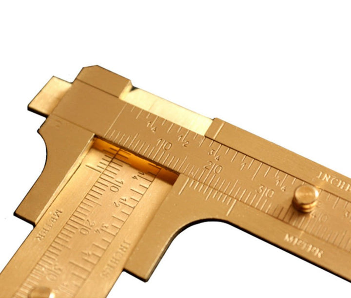Portable Antique Style Mini Copper Caliper Double Scale 0-80MM Metal Caliper for Measuring Gemstones and Jewelry Components