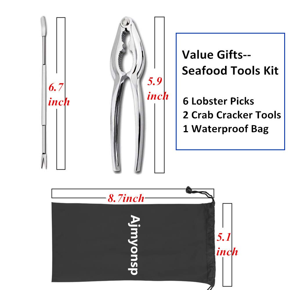 Seafood Tools Set 8Pack Crab Legs Crackers Nut Cracker Crab Forks Picking Eating Tool Shellfish Lobster Shell Opener
